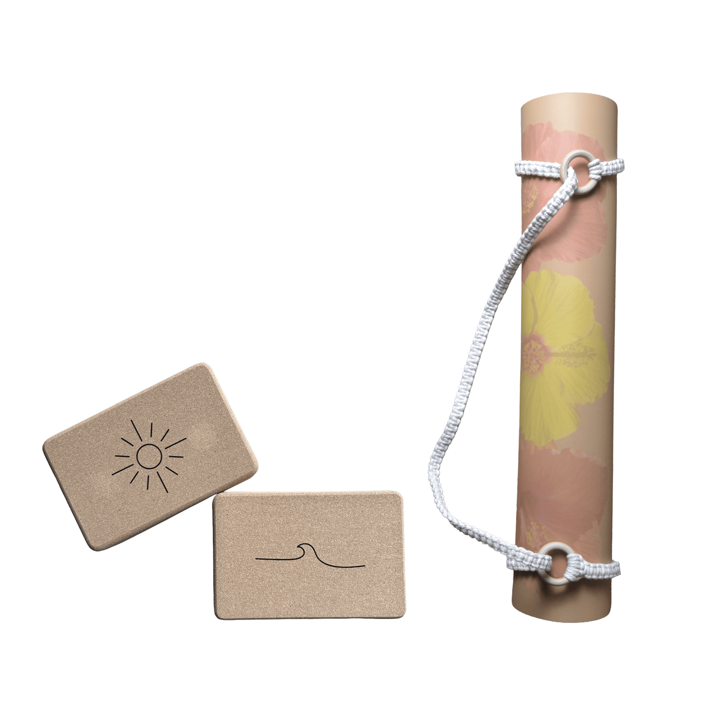 Crk Yoga Mat made of Recycled Natural Rubber with an Alignment System, 4mm Thick • The Summer Mat - Crk