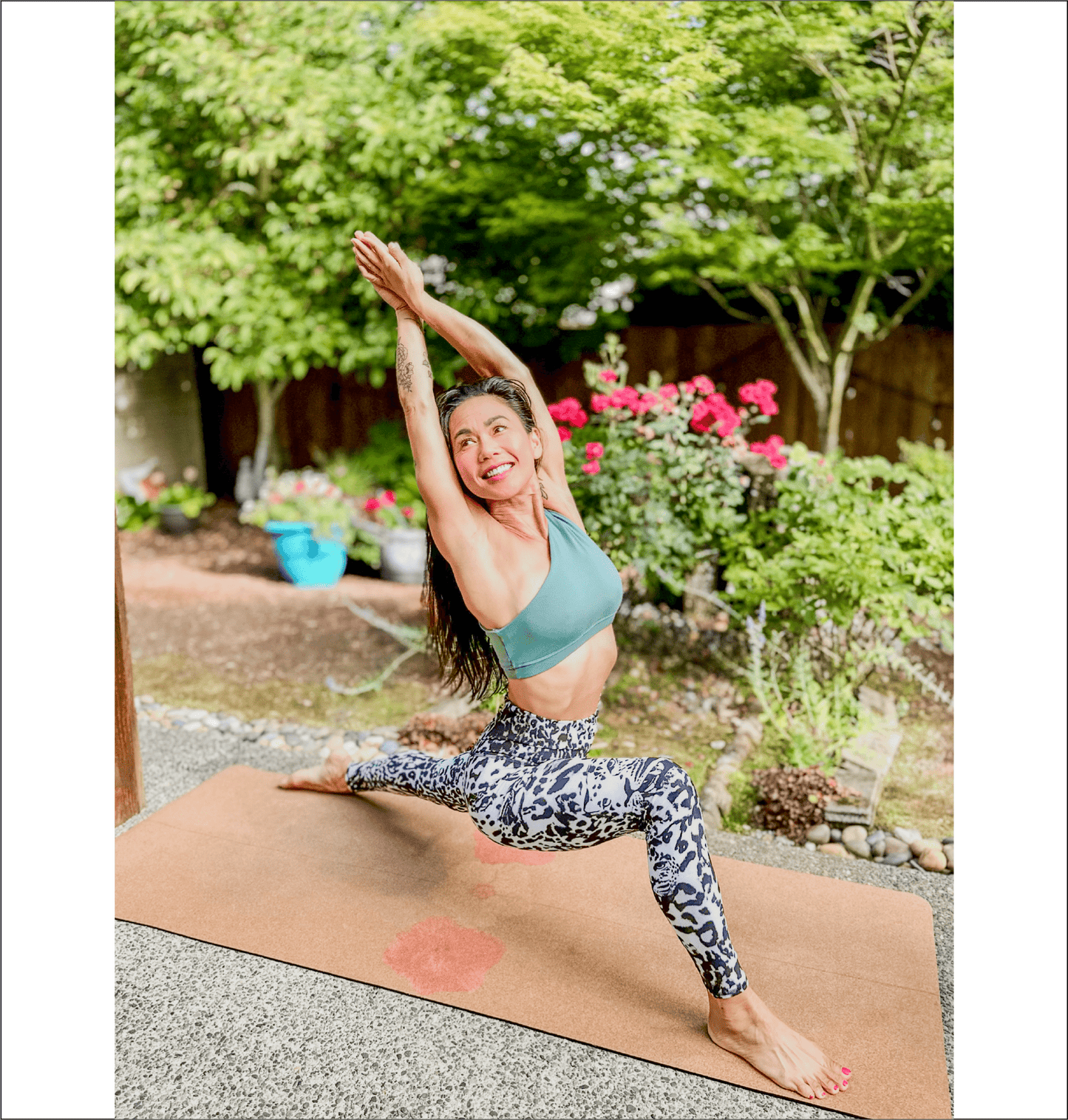 Luxury Yoga Mat • The Flowers Mat 5mm Cork And Rubber - Crk