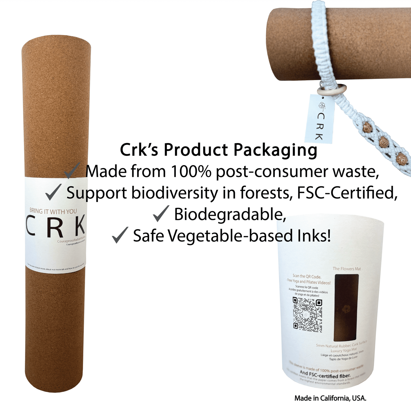 Luxury Yoga Mat • The Flowers Mat 5mm Cork And Rubber - Crk