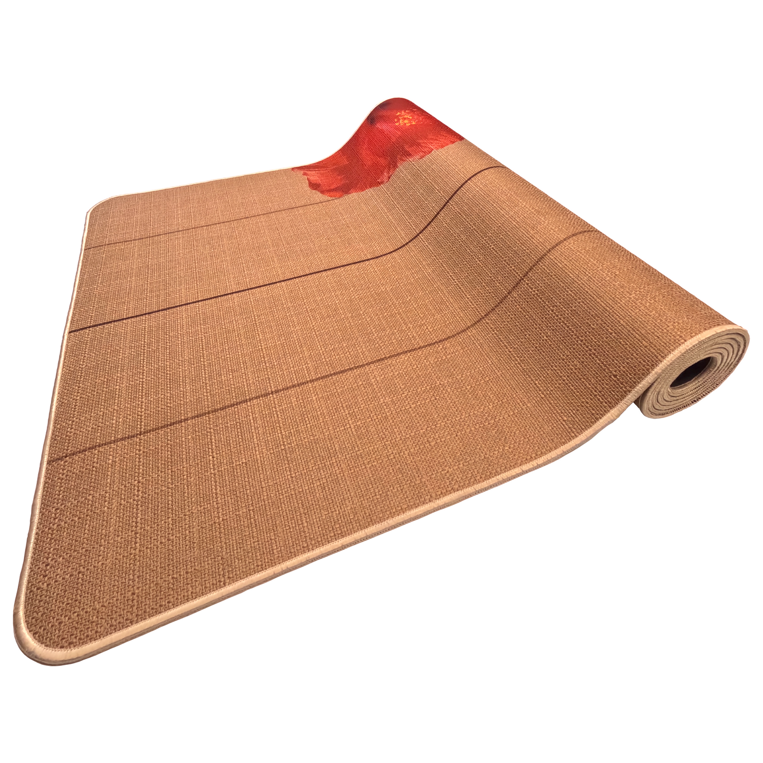 High quality and beautiful yoga mat made of hemp and recycled natural rubber with a colorful hibiscus flowers design. Made for restorative yoga and pilates.
