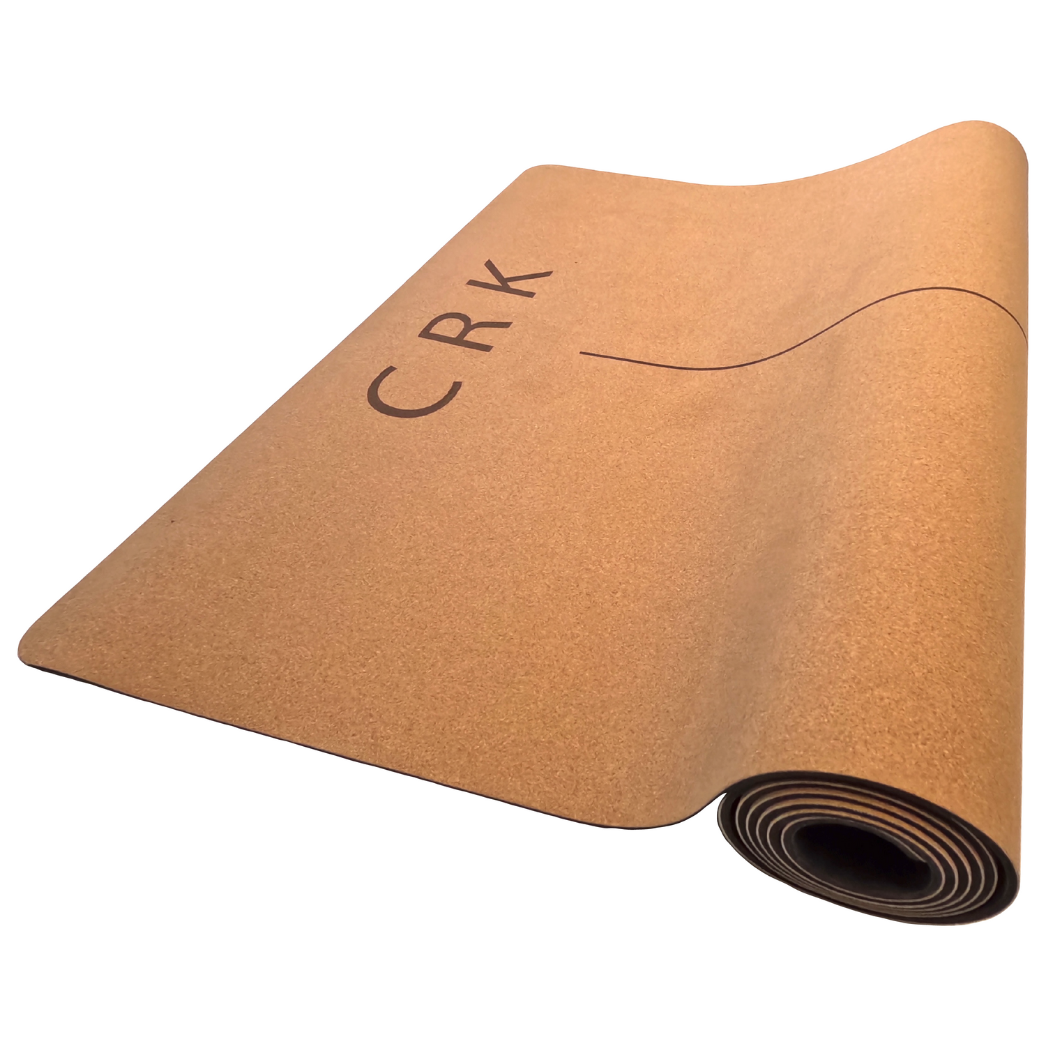 High quality cork yoga mat for hot yoga with a recycled natural rubber base.
