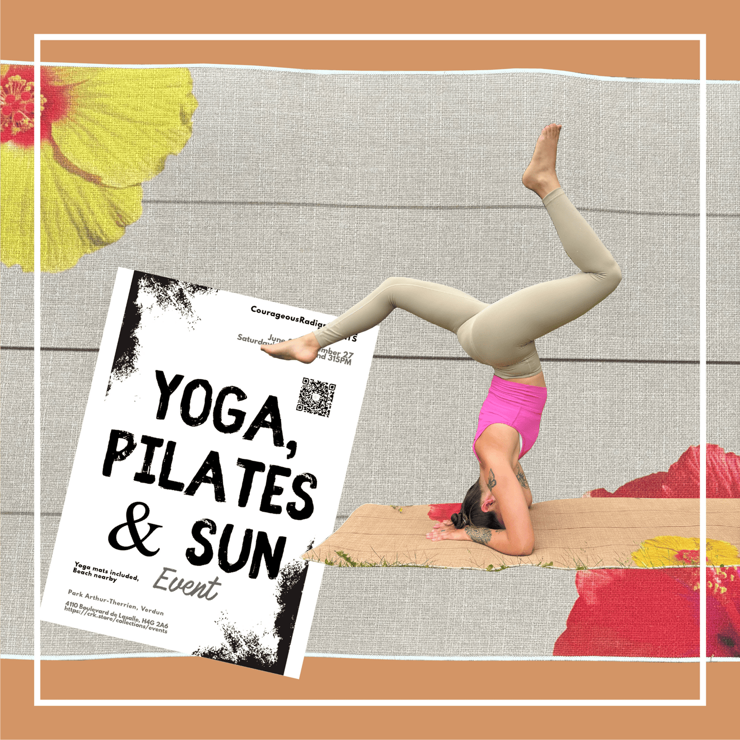 Saturday, August 23rd @130PM, @315PM • Yoga, Pilates & Sun with Sarah EN Robyn EN - Crk