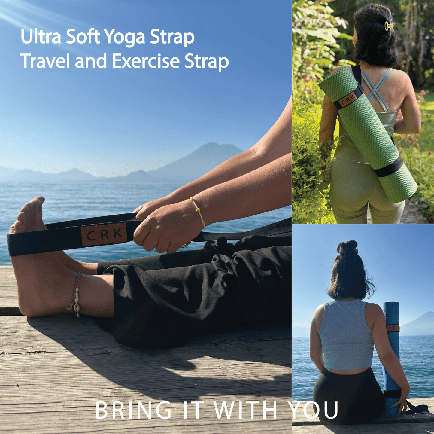 The Black Strap • Yoga Mat Carrying Strap and Exercise Strap - Crk