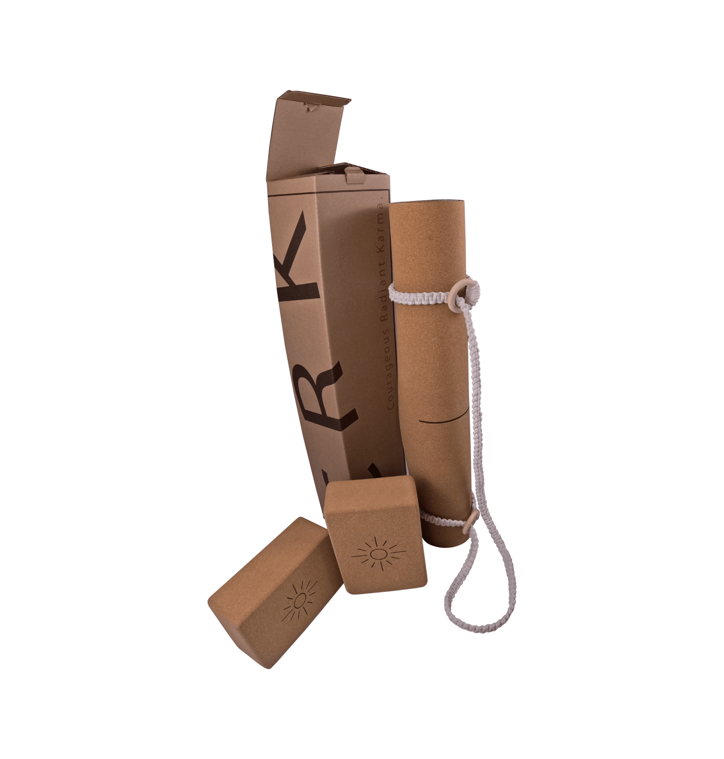 The Sun Mat with a Boho Strap and Yoga Blocks • Yoga Kit - Crk