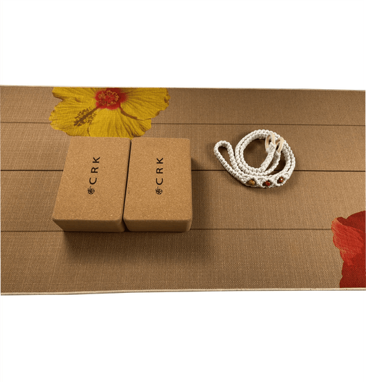 The Surf Mat with a Bead Strap and Blocks • Yoga Kit - Crk