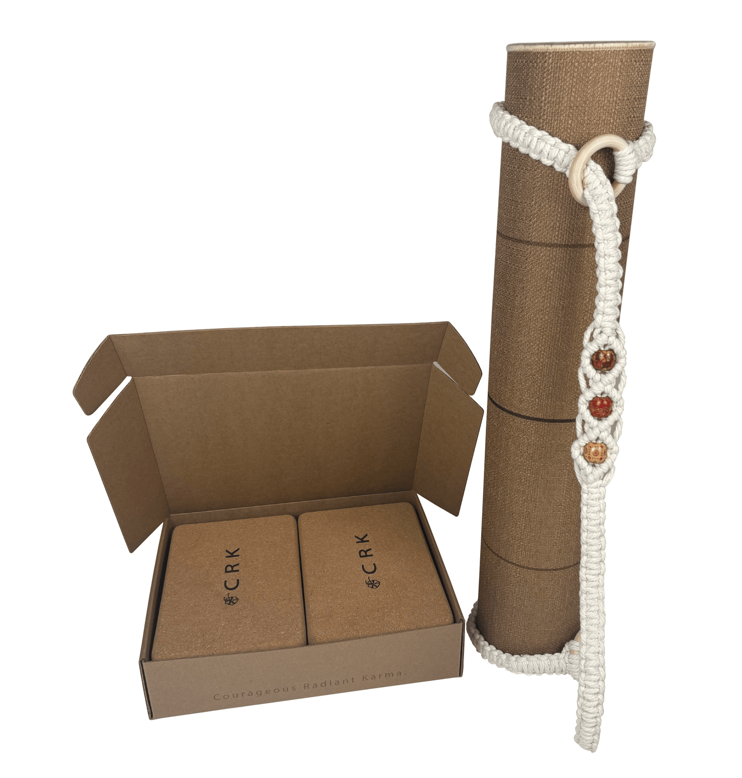 The Surf Mat with a Bead Strap and Blocks • Yoga Kit - Crk