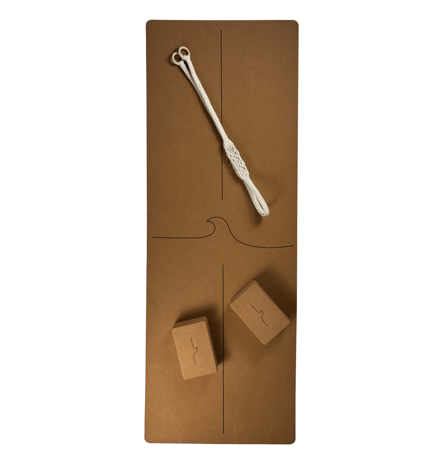 The Wave Mat with a Chic Strap and Yoga Blocks • Yoga Kit - Crk