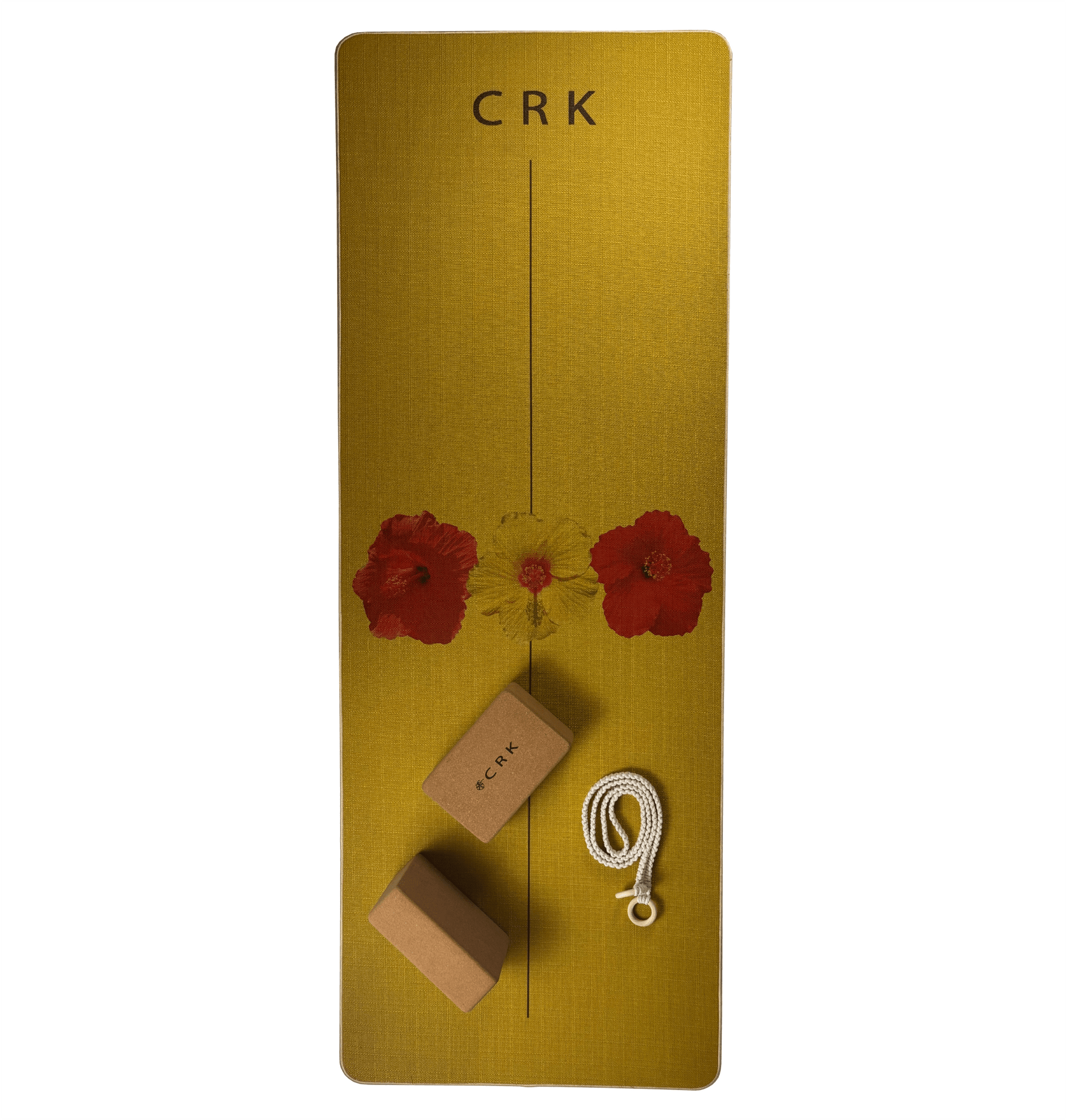 The Yellow Mat with a Boho Strap and Blocks • Limited Edition Yoga Kit - Crk