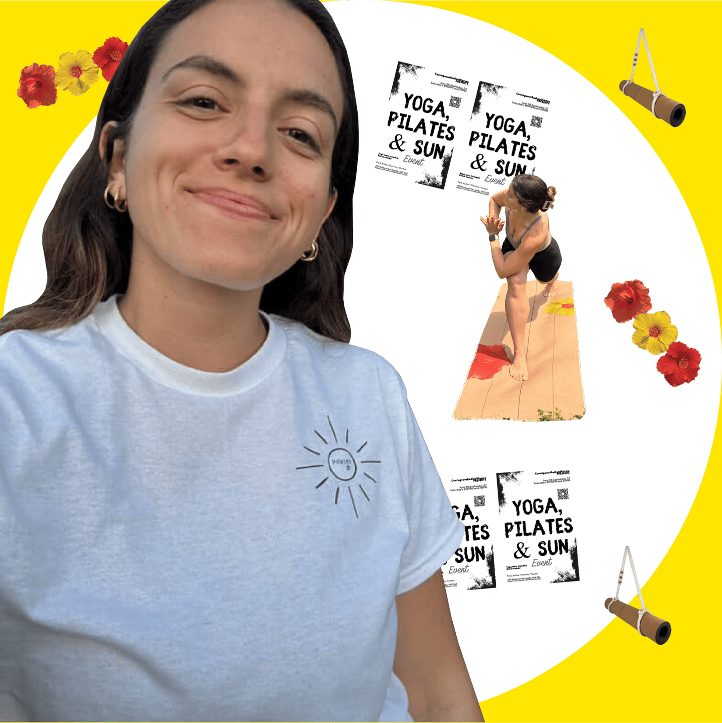 Yoga, Pilates & Sun T-Shirt White - Crk