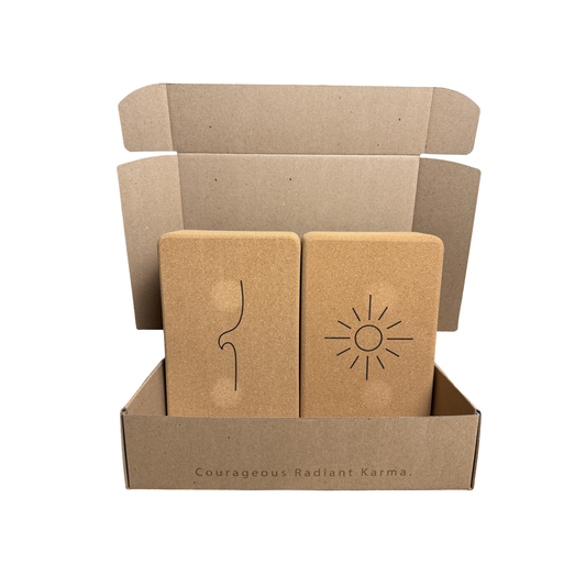 Crk's 3" Yoga Blocks Made of Organic Cork • Sun & Wave (Liquidation)