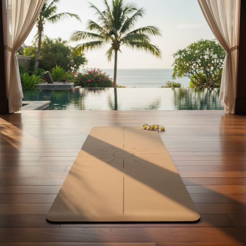 natural rubber tree yoga mat Yoga Mat • The Sun Mat 4mm Made With Cork And Natural Rubber Mat + Yoga Mat carrying strap (Boho) + Blocks
