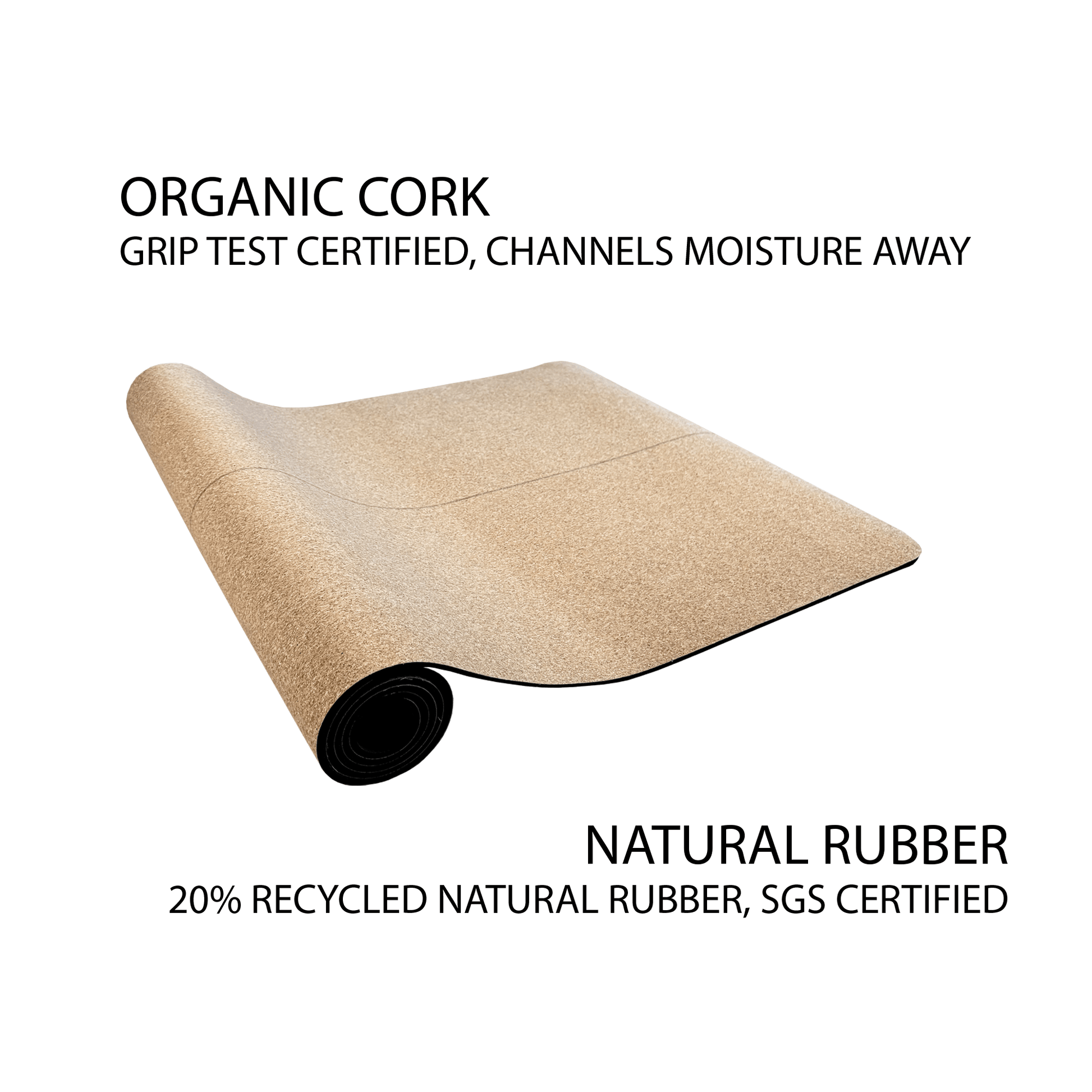 Crk Yoga Mat made of Organic Cork and Natural Rubber, 5mm Thick • The Flowers Mat - Crk