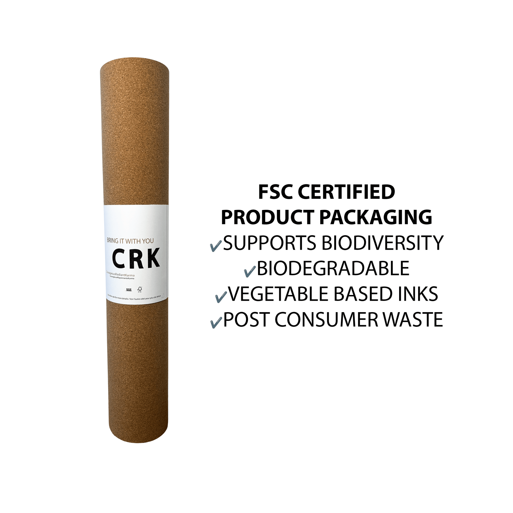 Crk Yoga Mat made of Organic Cork and Recycled Natural Rubber, 4mm Thick • The Moon Mat ✨ NEW - Crk