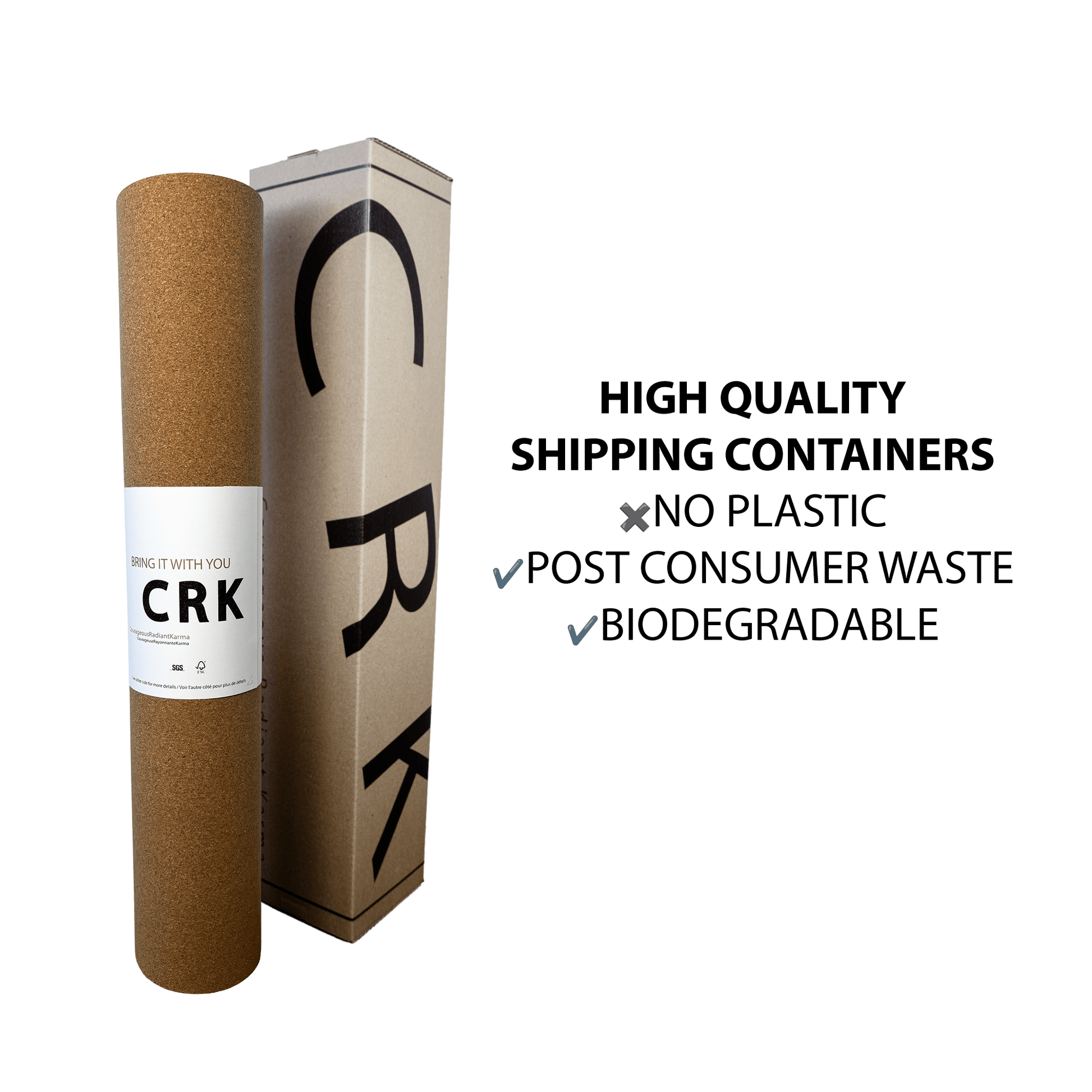 Crk Yoga Mat made of Organic Cork and Recycled Natural Rubber, 4mm Thick • The Moon Mat ✨ NEW - Crk