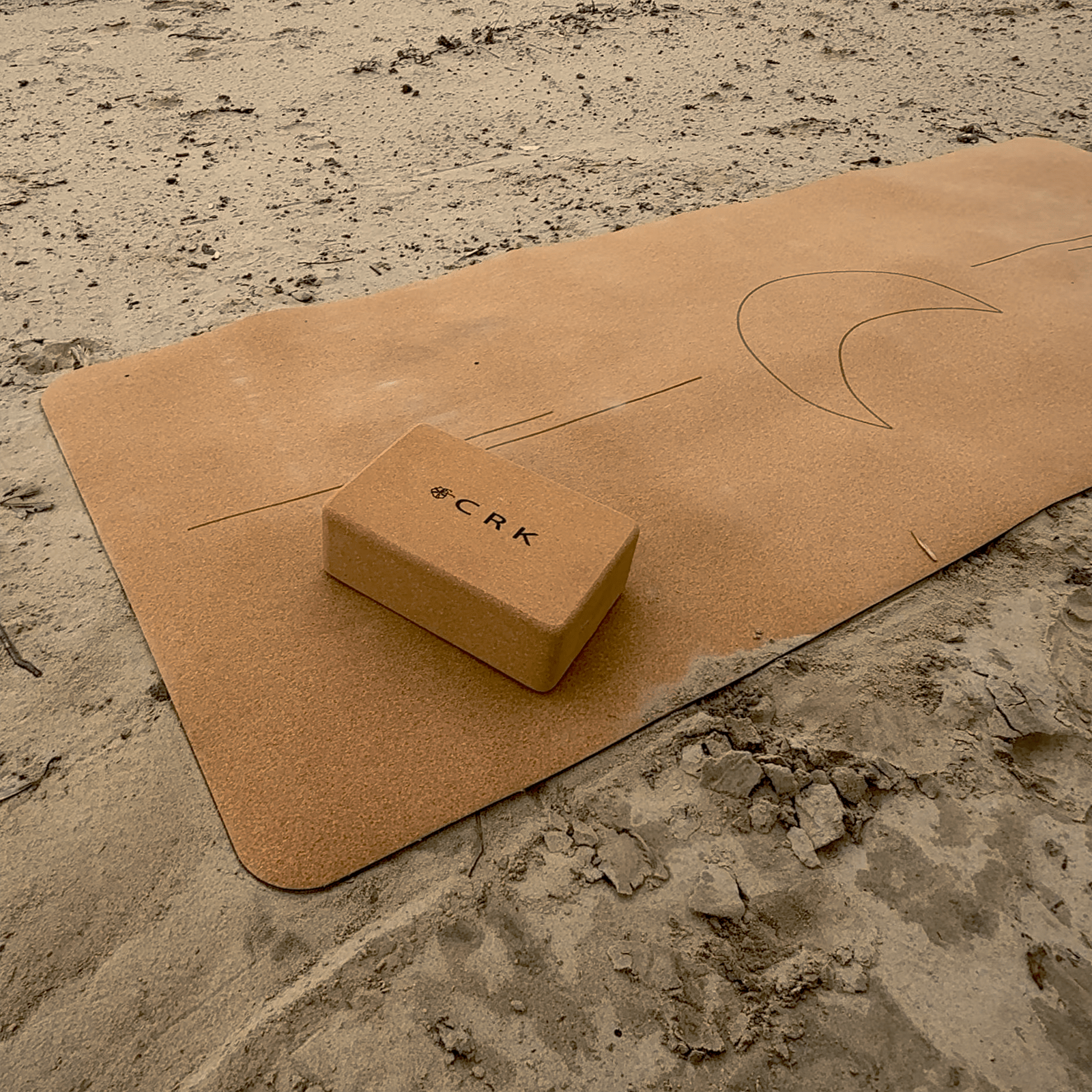 Crk Yoga Mat made of Organic Cork and Recycled Natural Rubber, 4mm Thick • The Moon Mat ✨ NEW - Crk