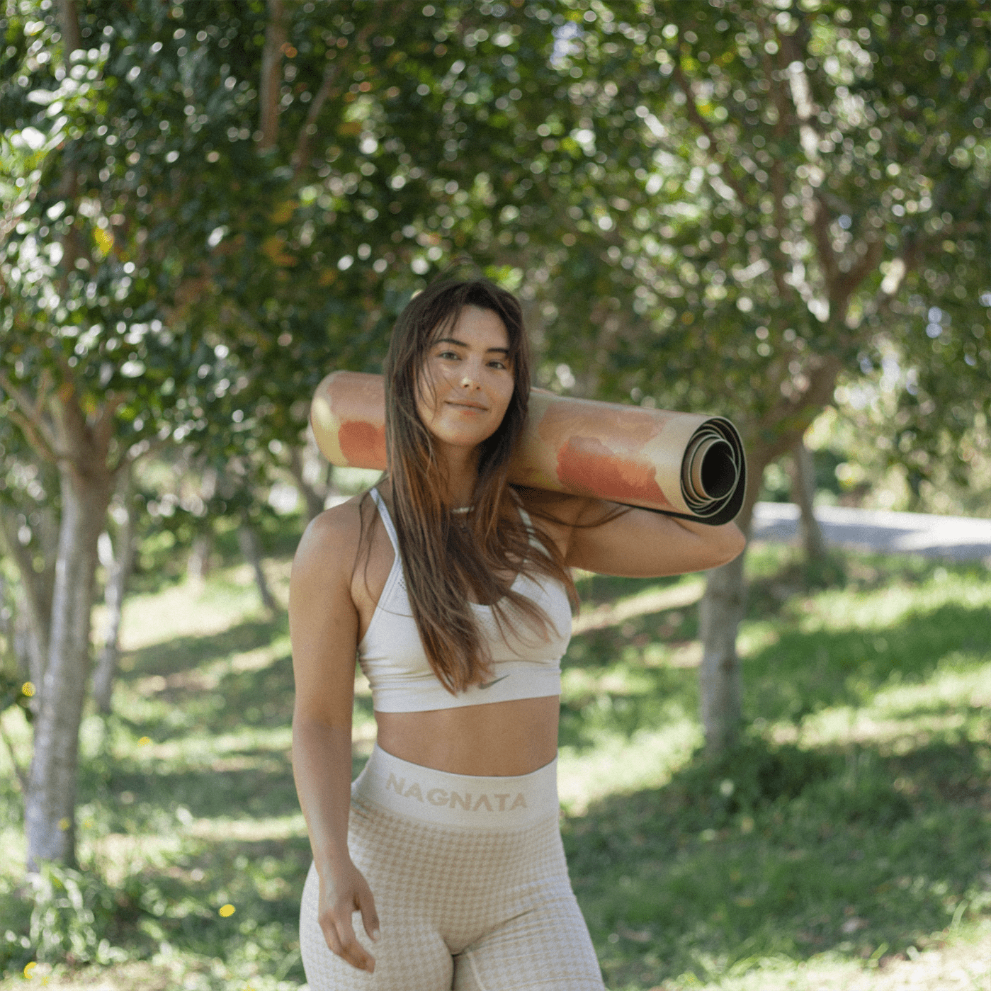 Crk Yoga Mat made of Recycled Natural Rubber with an Alignment System, 4mm Thick • The Summer Mat - Crk