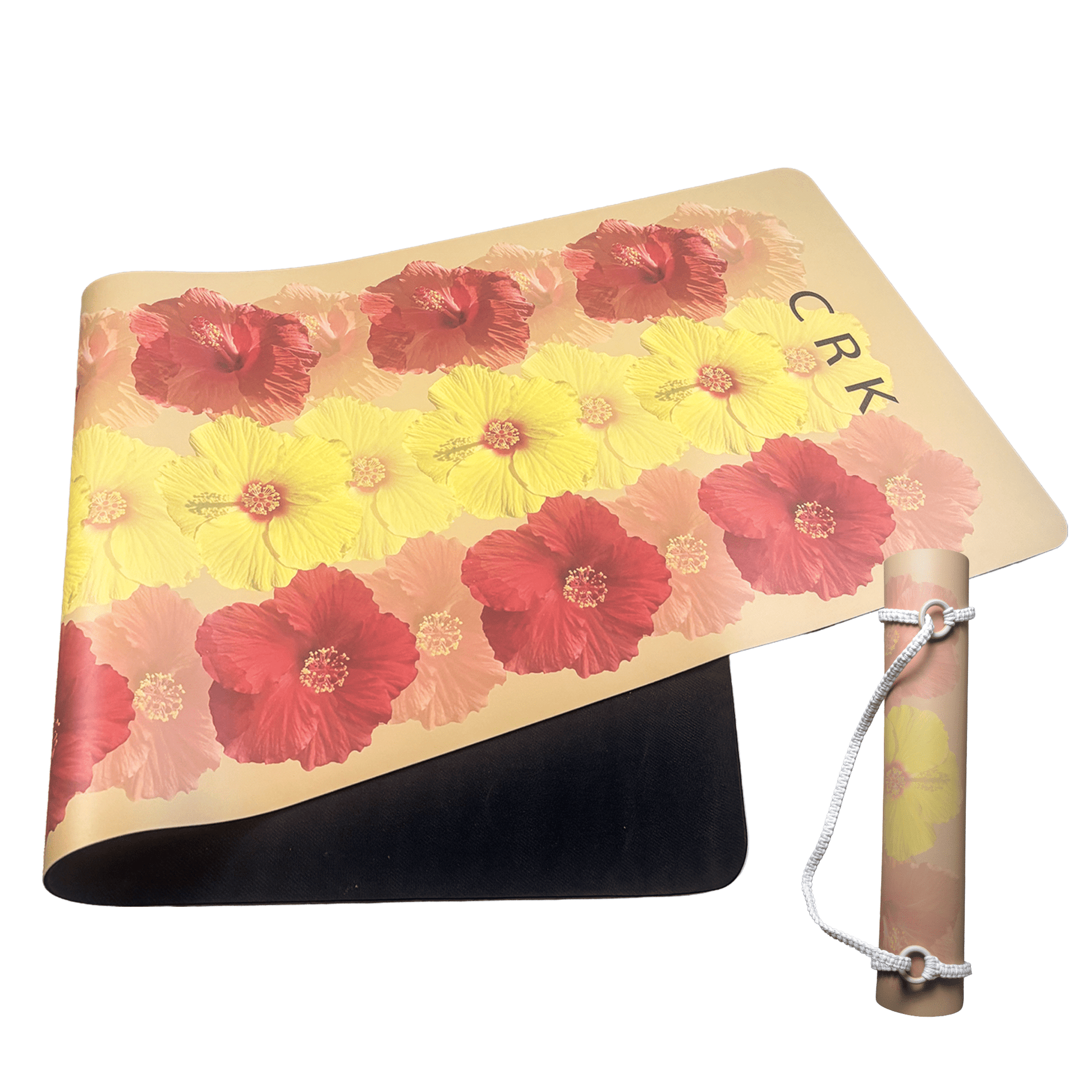 Crk Yoga Mat made of Recycled Natural Rubber with an Alignment System, 4mm Thick • The Summer Mat - Crk