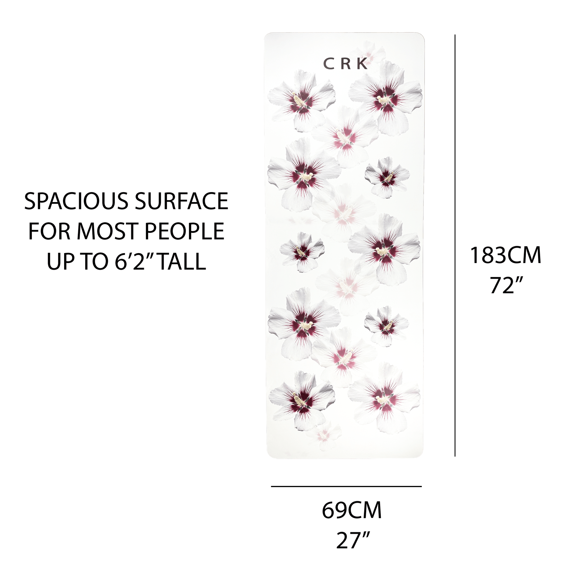 Crk Yoga Mat made of Recycled Natural Rubber with an Alignment System, 4mm Thick • The White Mat PRESALE - Crk