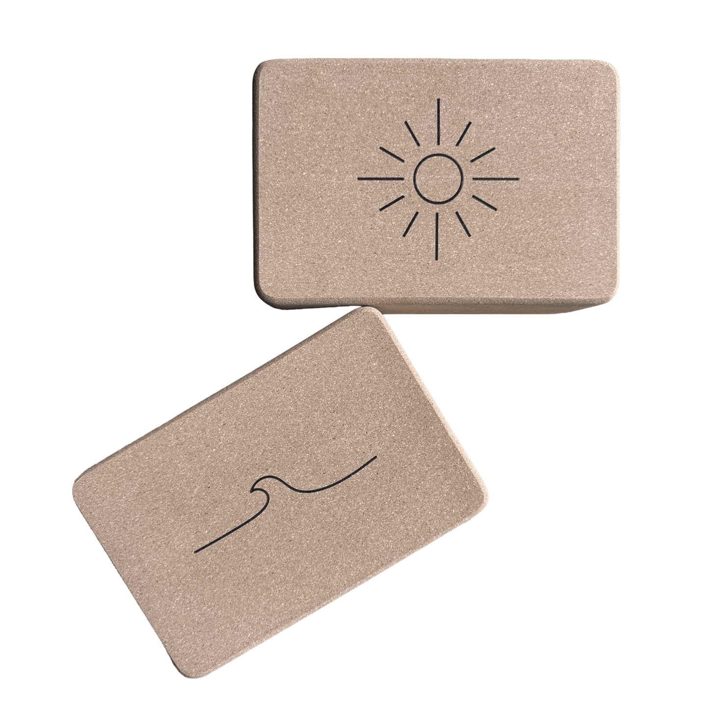 Crk's 3" Yoga Blocks Made of Organic Cork • Sun & Wave - Crk