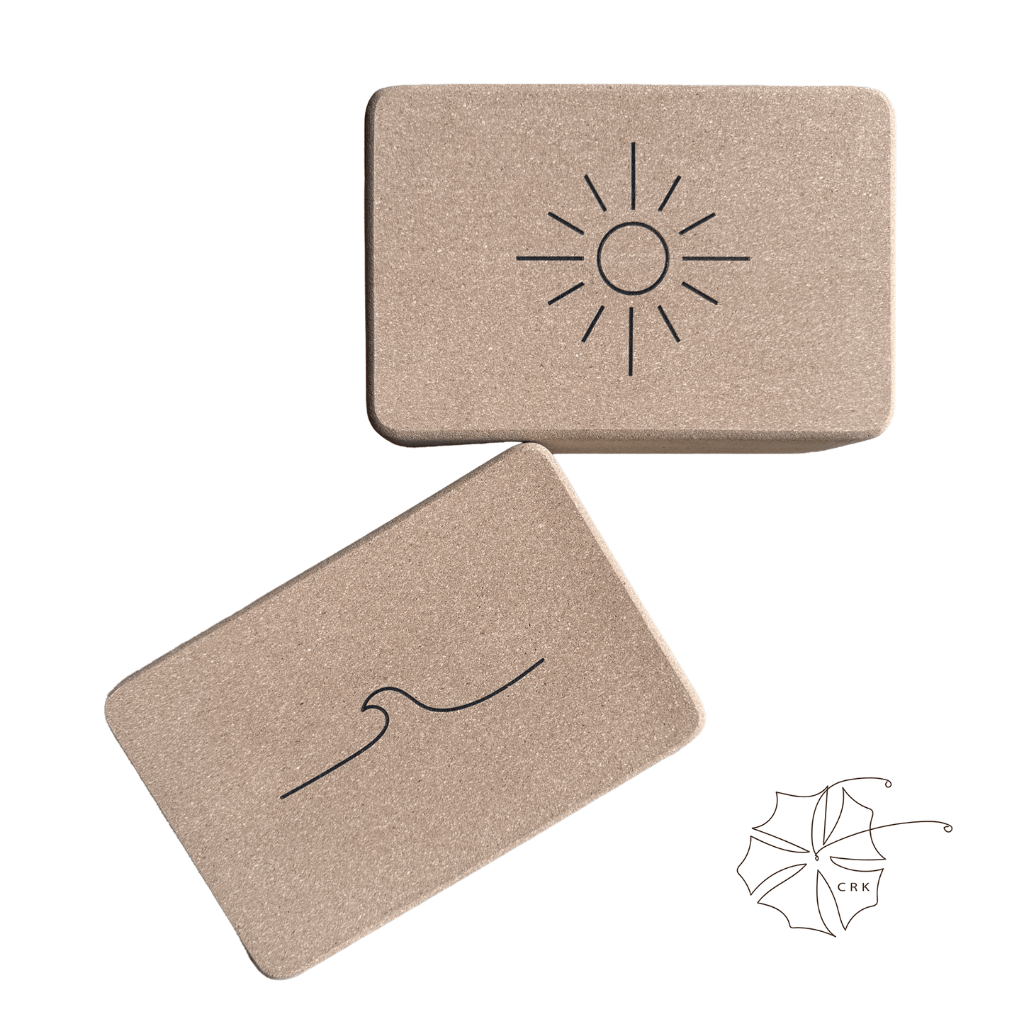 Crk's 3" Yoga Blocks Made of Organic Cork • Sun & Wave - Crk