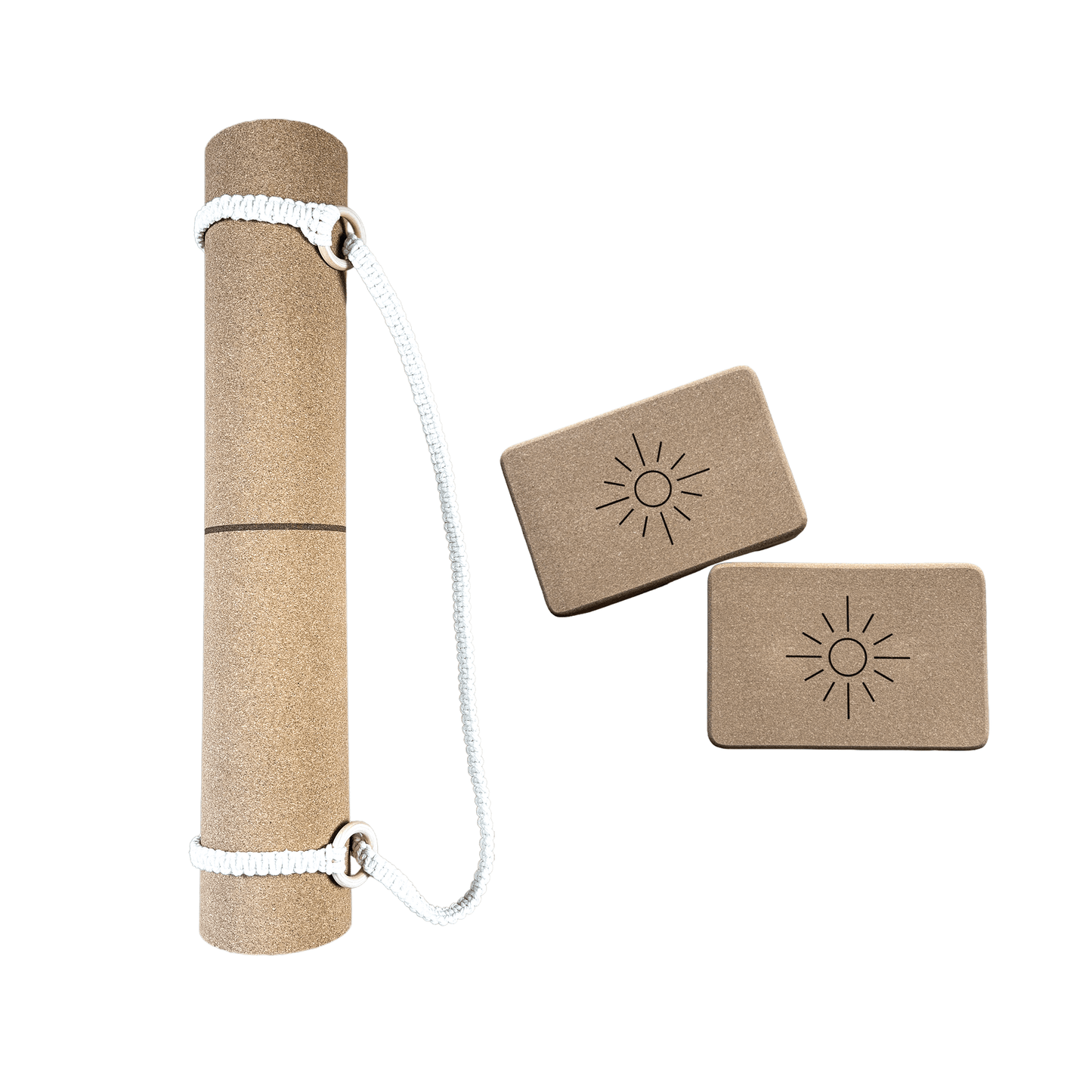 Crk's Organic Cork Yoga Mat with Recycled Natural Rubber, 4mm Thick • The Sun Mat - Crk