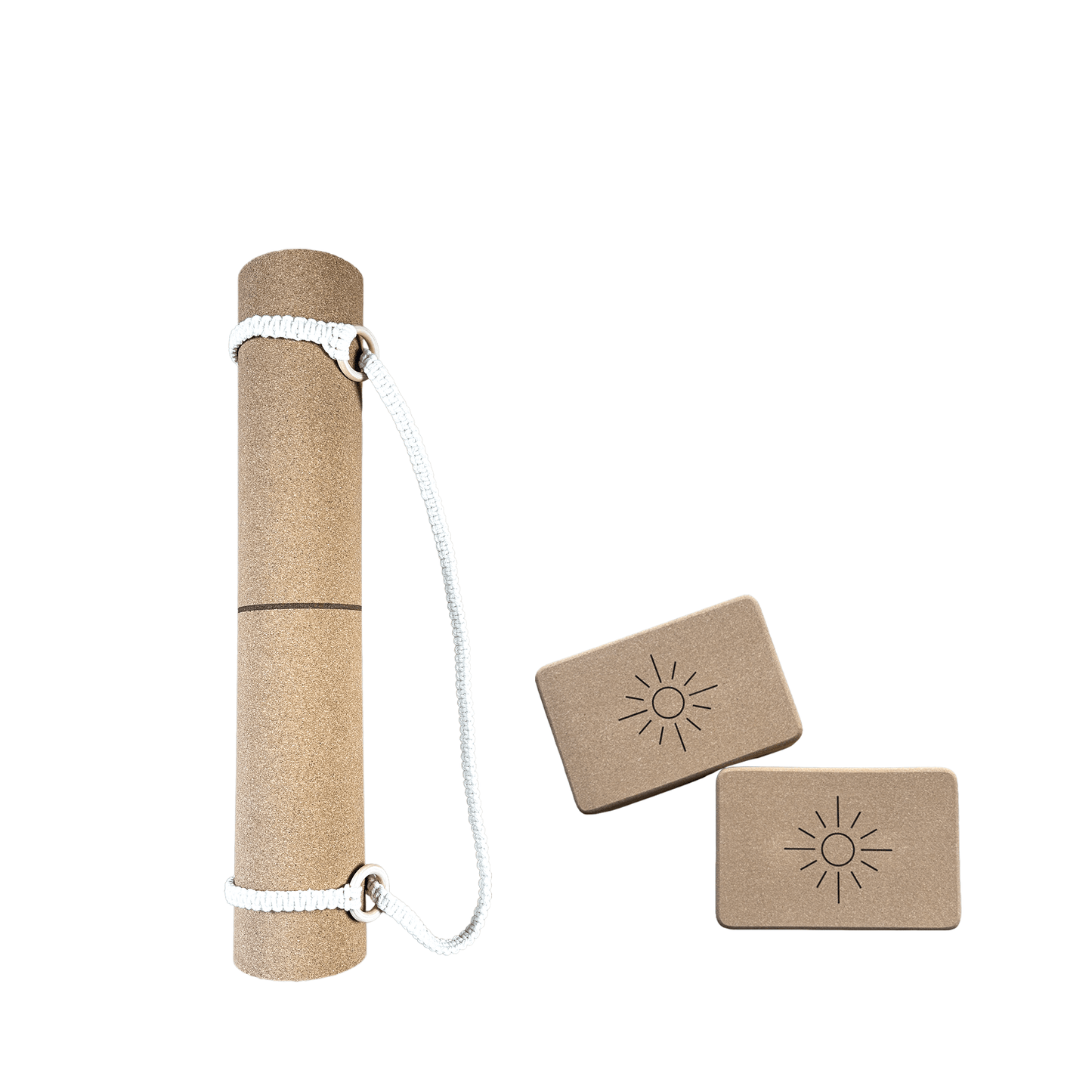 Crk's Organic Cork Yoga Mat with Recycled Natural Rubber, 4mm Thick • The Sun Mat - Crk