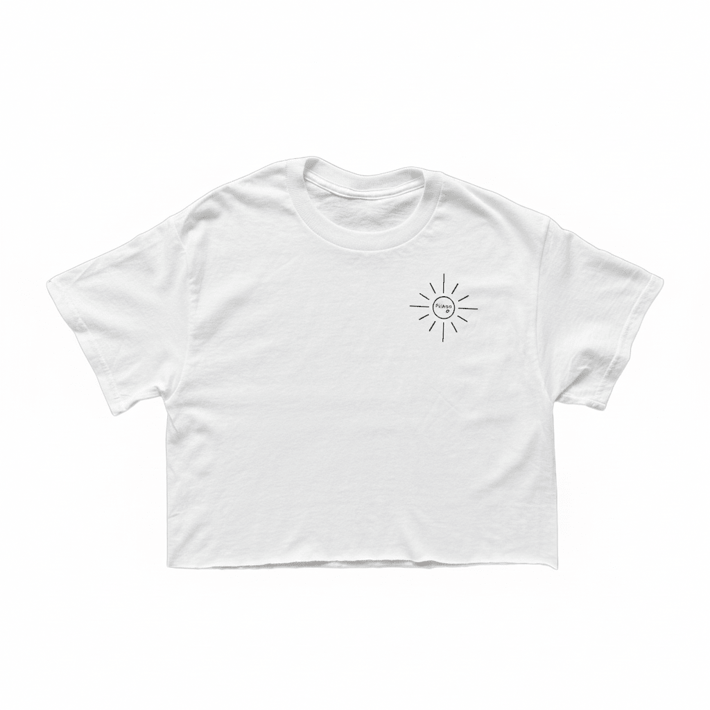Crk's White T-Shirt • Pilates & Sun logo - Crk