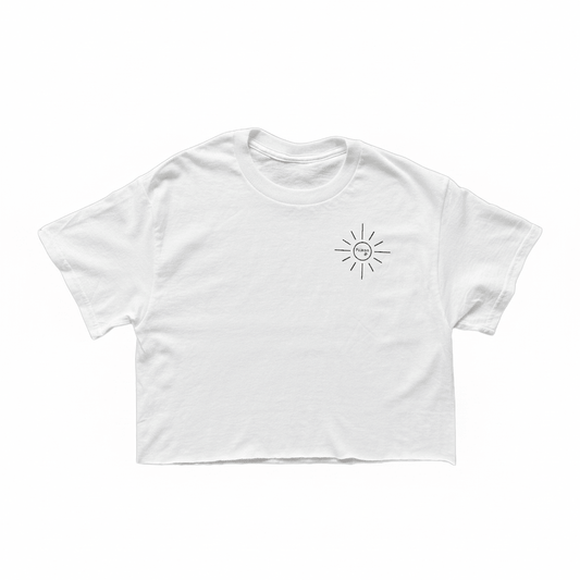 Crk's White T-Shirt • Pilates & Sun logo - Crk