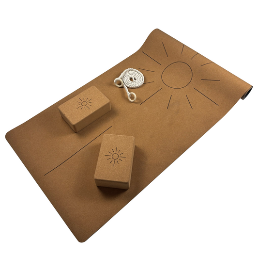 The Sun Mat with a Boho Strap and Yoga Blocks • Yoga Kit