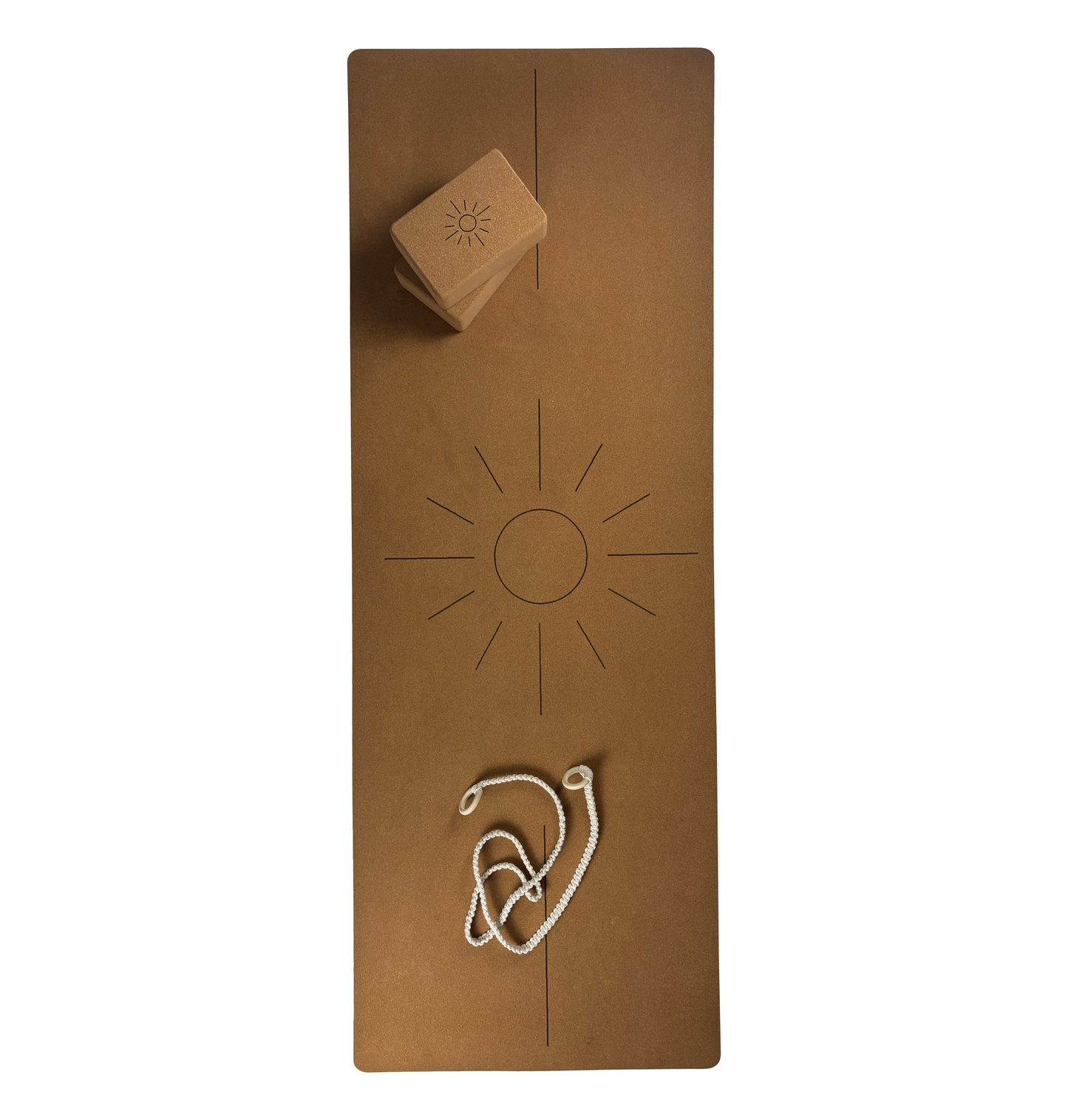 The Sun Mat with a Boho Strap and Yoga Blocks • Yoga Kit