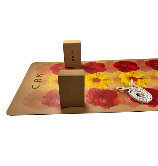 The Meditation Mat wth a Boho Strap and Yoga Blocks • Yoga Kit