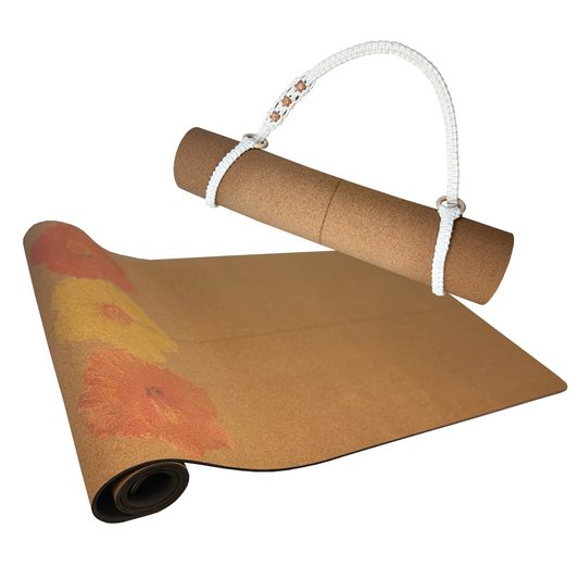 Luxury Yoga Mat • The Flowers Mat 5mm Cork And Rubber