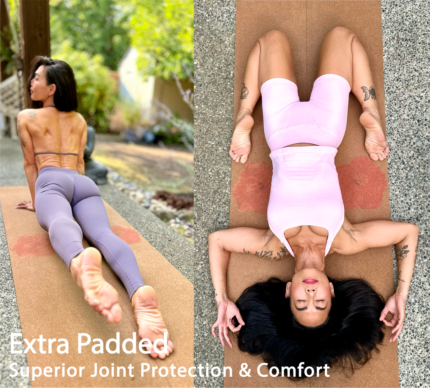 Luxury Yoga Mat • The Flowers Mat 5mm Cork And Rubber