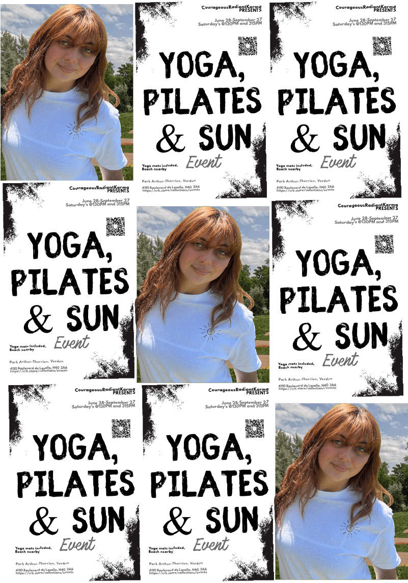 Saturday, July 5th @130PM, @315PM • Yoga, Pilates & Sun (Community) with Sarah EN Mya EN - Crk