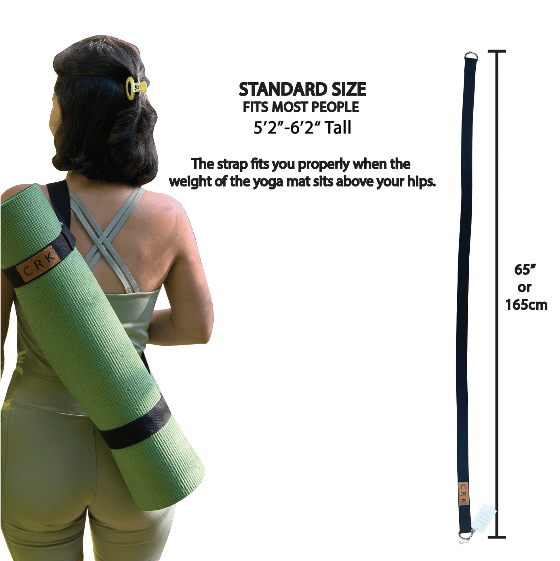 The Black Strap • Yoga Mat Carrying Strap and Exercise Strap - Crk