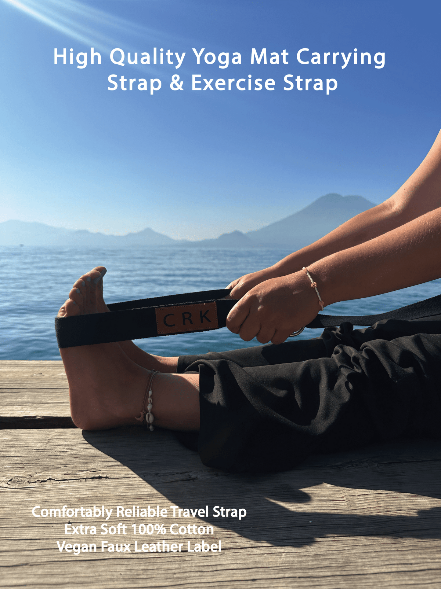 The Black Strap • Yoga Mat Carrying Strap and Exercise Strap - Crk