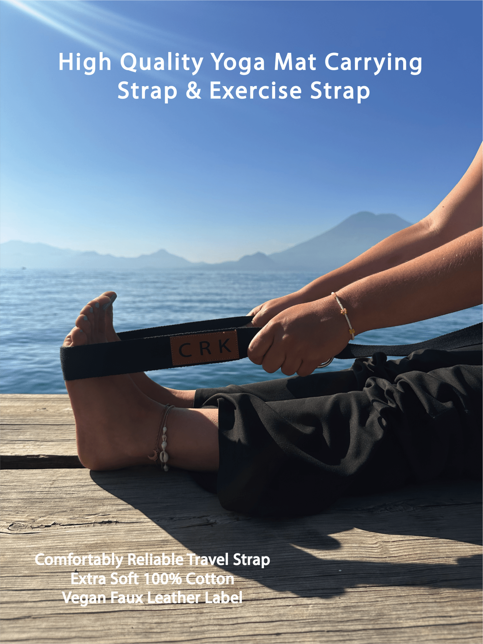 The Black Strap • Yoga Mat Carrying Strap and Exercise Strap - Crk