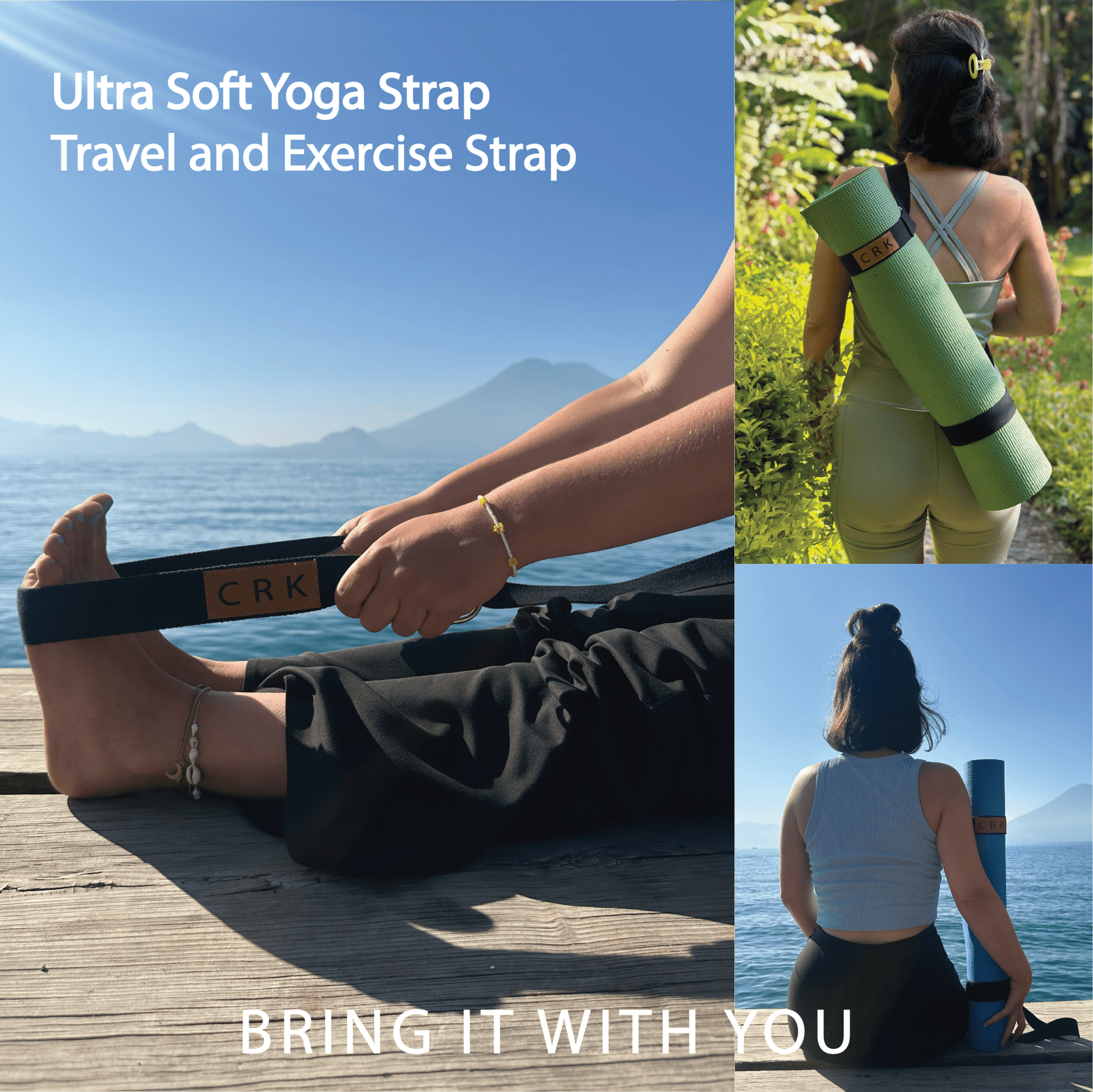 The Black Strap • Yoga Mat Carrying Strap and Exercise Strap - Crk