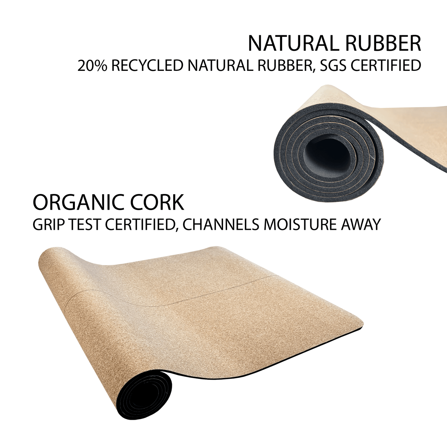 The Flowers Mat 5mm Thick, Organic Cork Yoga Mat with Natural Rubber • Luxury Mat - Crk