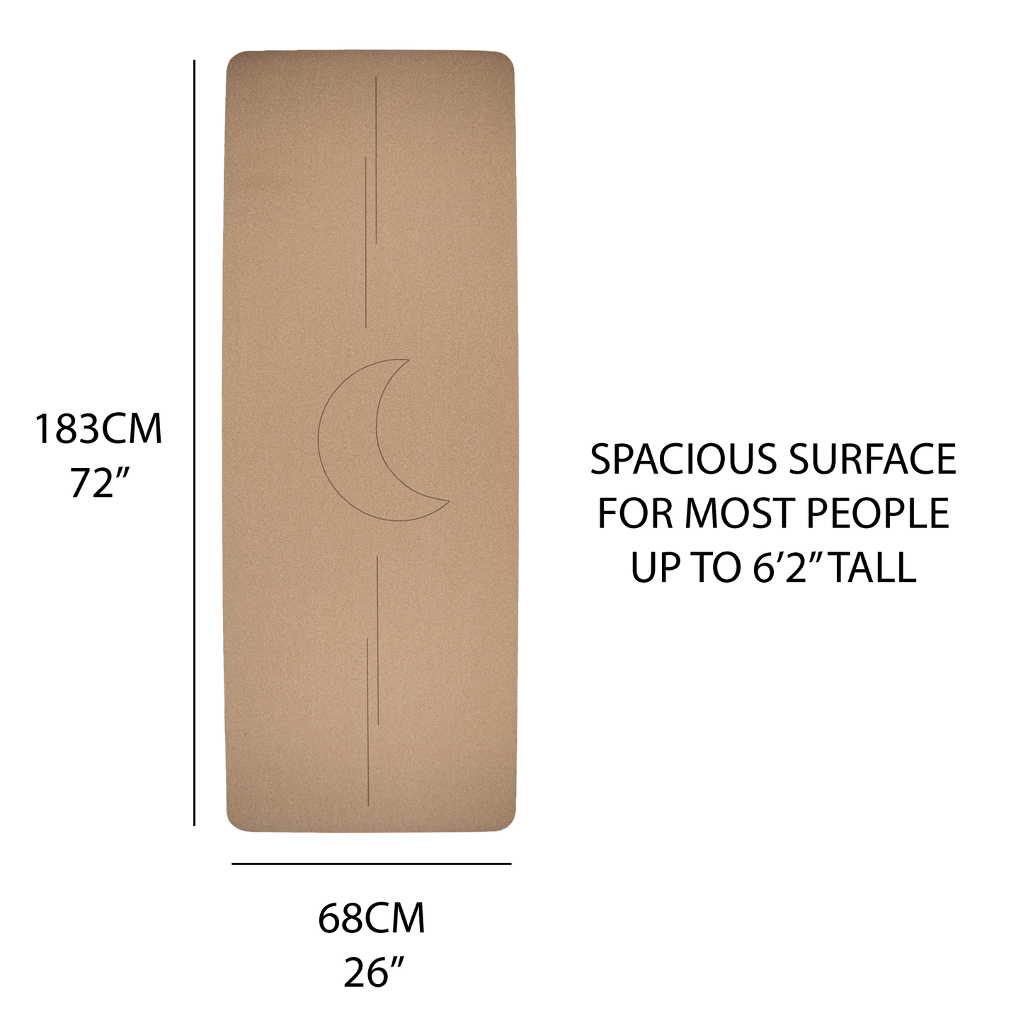 The Moon Mat • 4mm Thick, Organic Cork Yoga Mat with Recycled Natural Rubber ✨ NEW - Crk