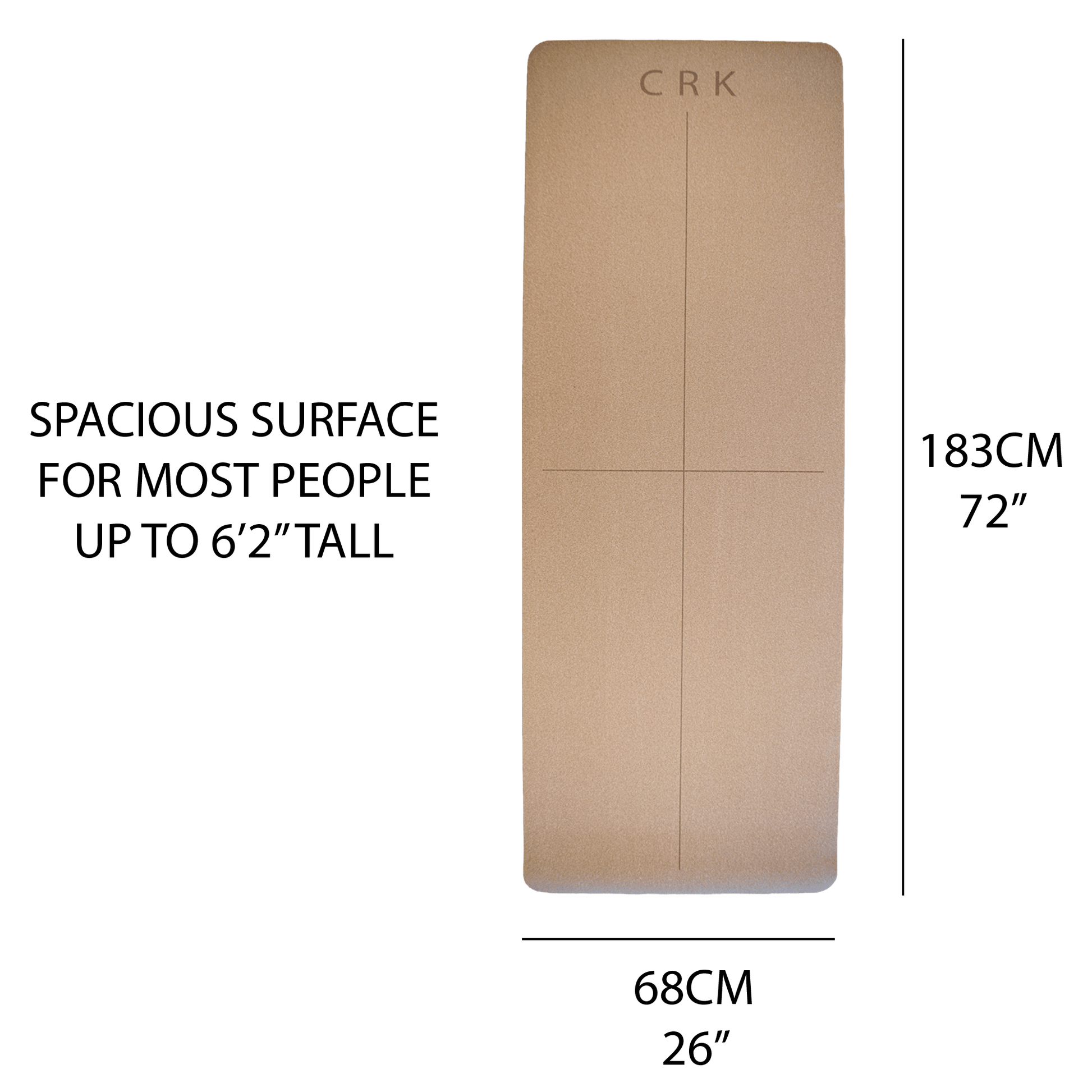 The Standard Mat • 4mm Thick, Organic Cork Yoga Mat with Natural Rubber, Begin Yoga - Crk
