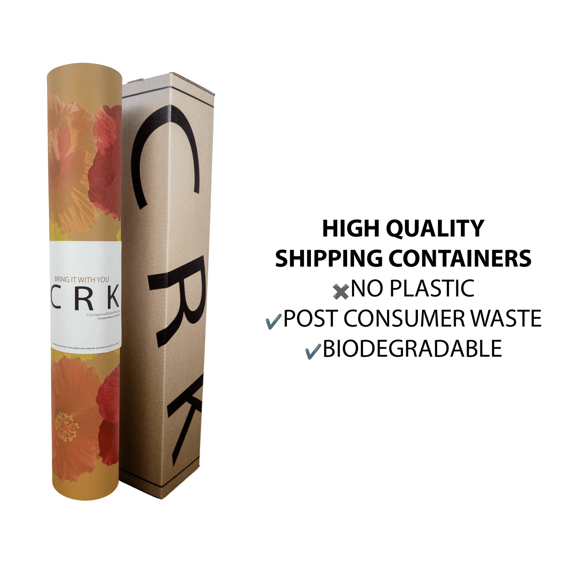 The Summer Mat • 4mm Thick, Recycled Natural Rubber Yoga Mat with Tropical Flowers - Crk