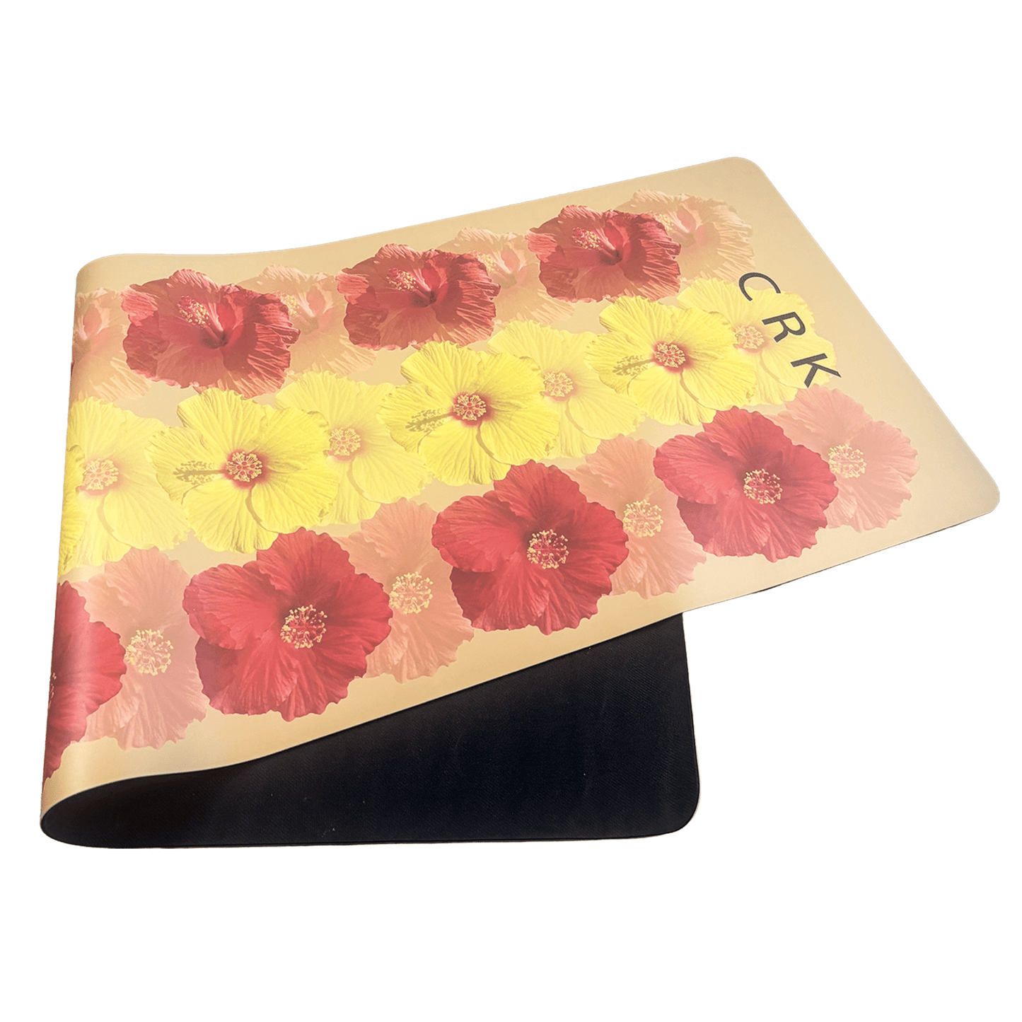 The Summer Mat • 4mm Thick, Recycled Natural Rubber Yoga Mat with Tropical Flowers - Crk