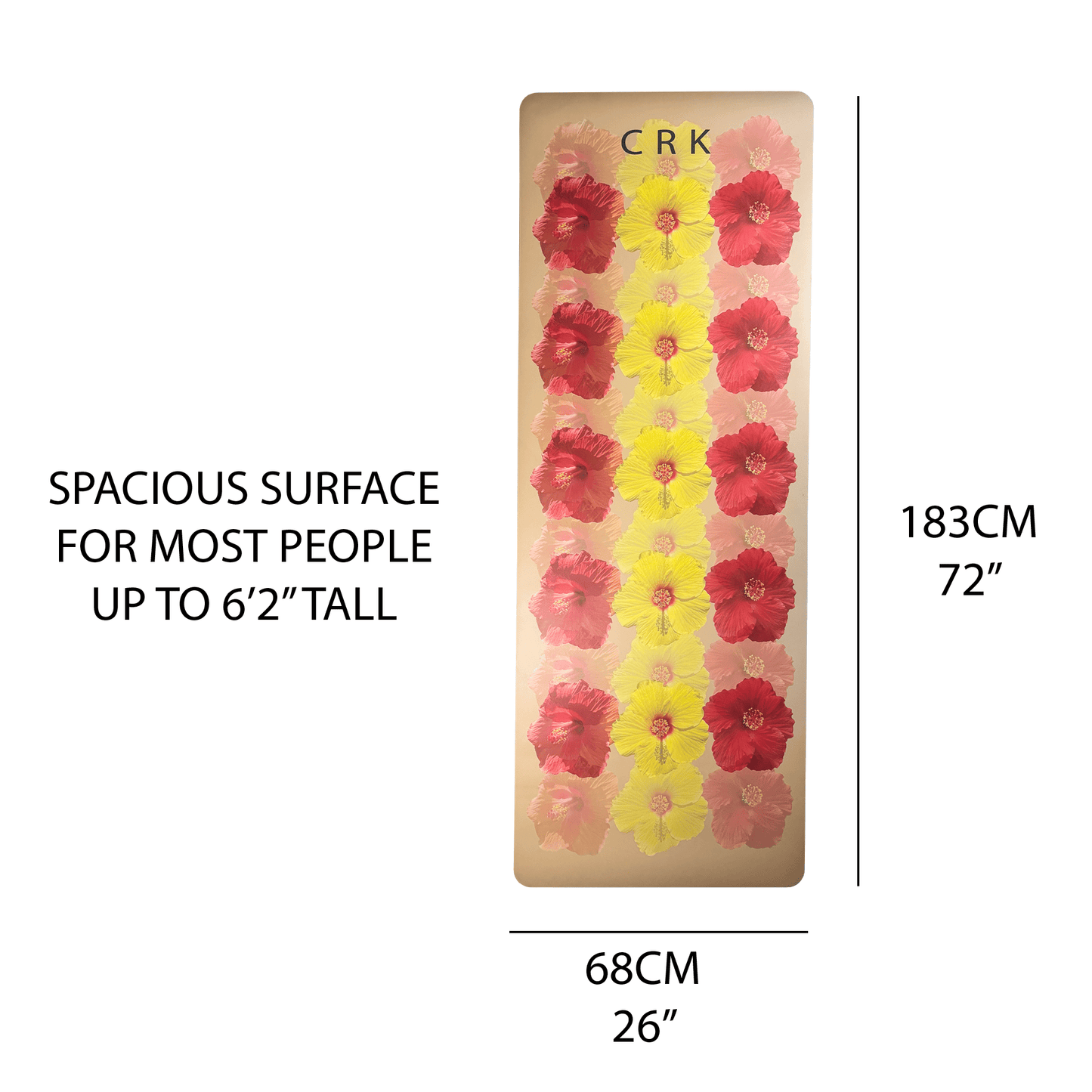 The Summer Mat • 4mm Thick, Recycled Natural Rubber Yoga Mat with Tropical Flowers - Crk