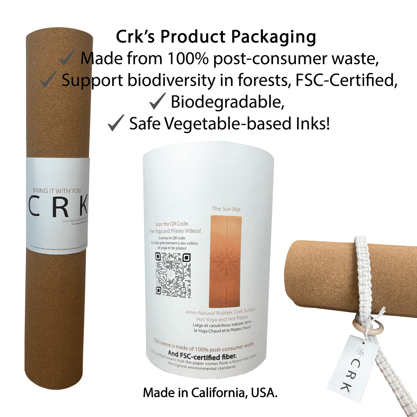 The Sun Mat 4mm Cork And Recycled Natural Rubber • Yoga Mat - Crk