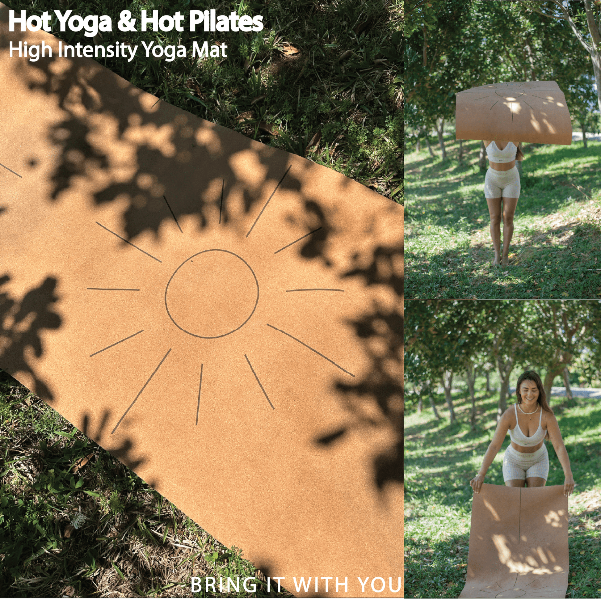 The Sun Mat 4mm Cork And Recycled Natural Rubber • Yoga Mat - Crk