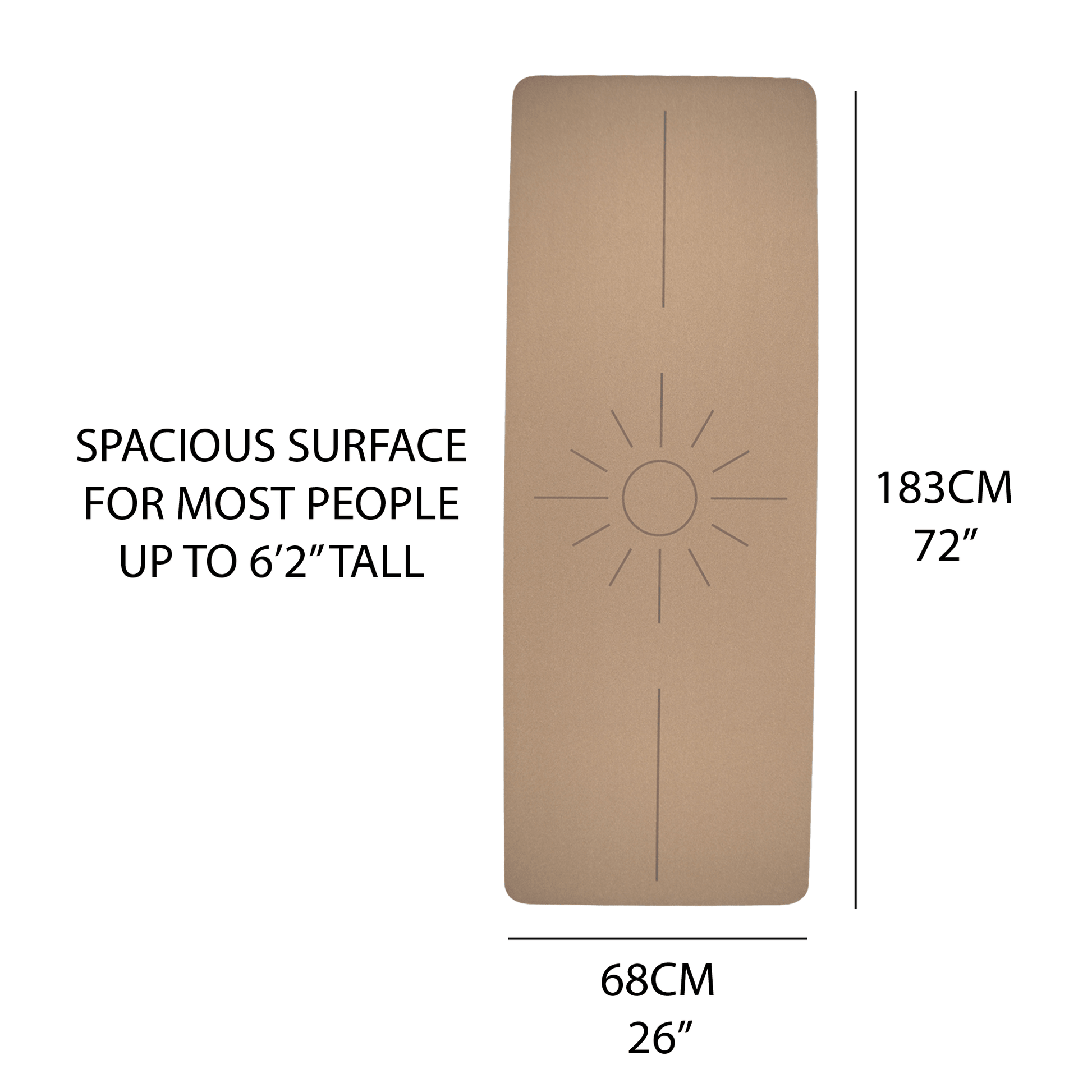 The Sun Mat • 4mm Thick, Organic Cork Yoga Mat with Recycled Natural Rubber - Crk