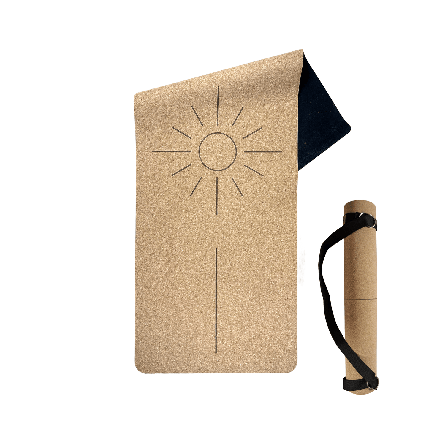 The Sun Mat • 4mm Thick, Organic Cork Yoga Mat with Recycled Natural Rubber - Crk