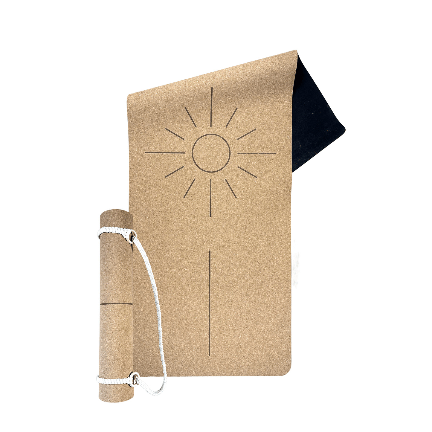 The Sun Mat • 4mm Thick, Organic Cork Yoga Mat with Recycled Natural Rubber - Crk