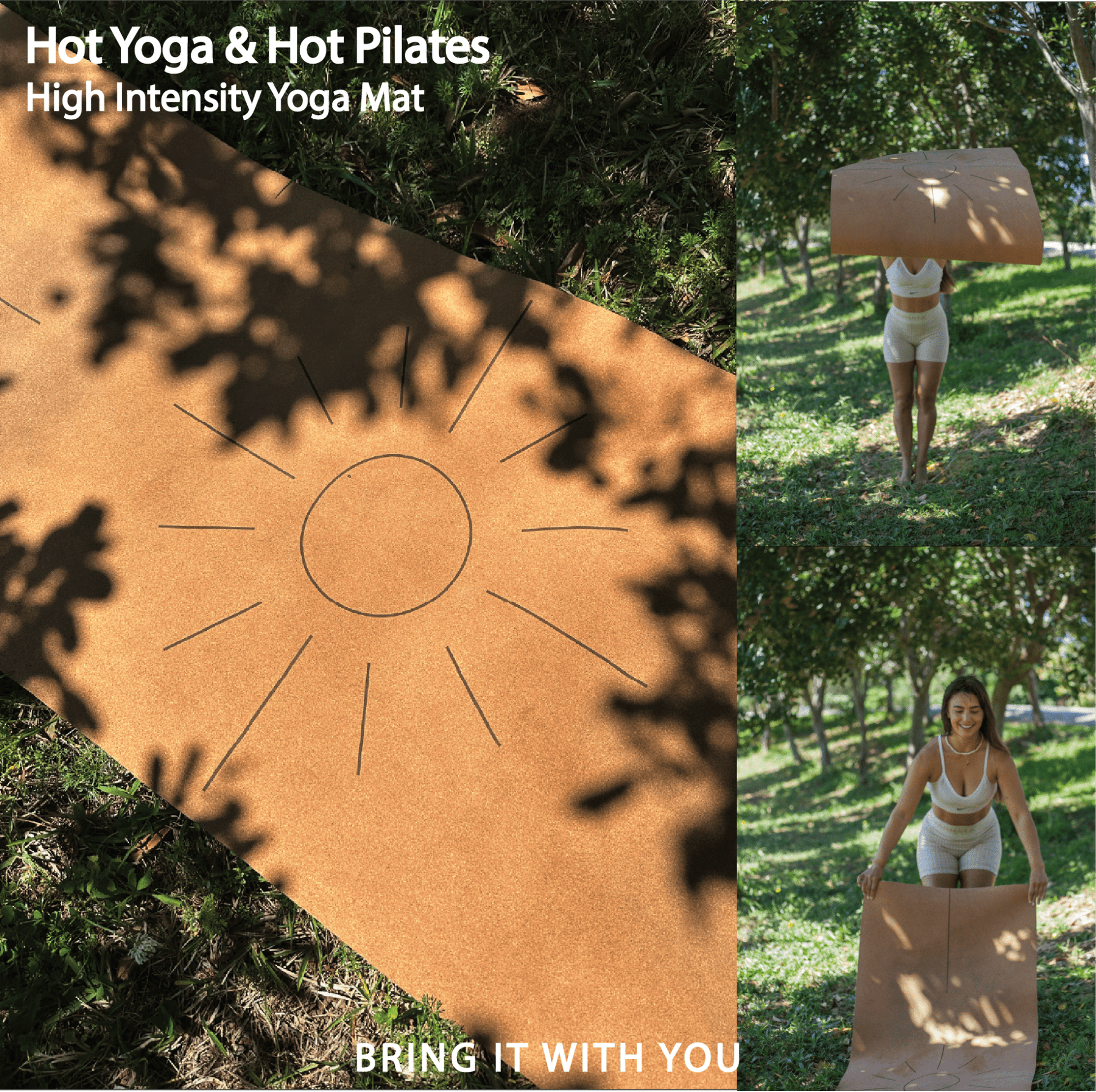 The Sun Mat • 4mm Thick, Organic Cork Yoga Mat with Recycled Natural Rubber - Crk